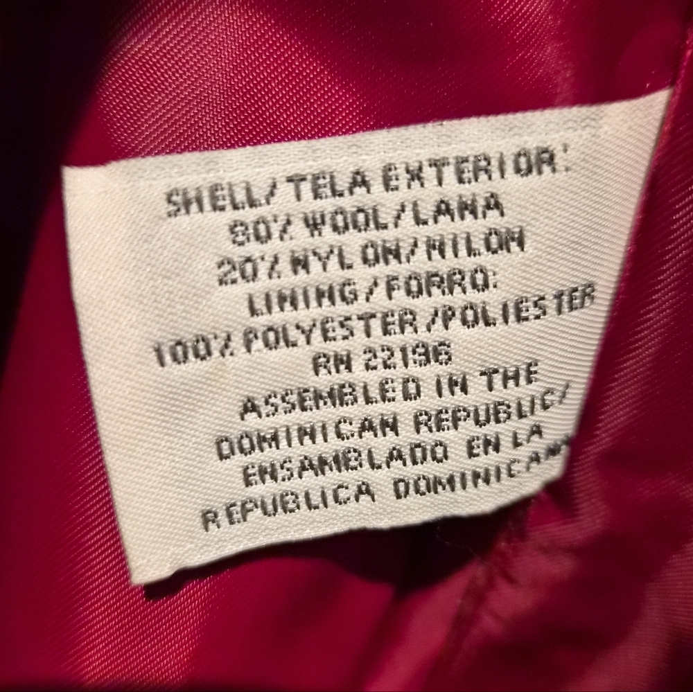 St. John’s Bay Fuchsia Pink Wool-Blend Pea Coat - Women's Large - Picture 11 of 11